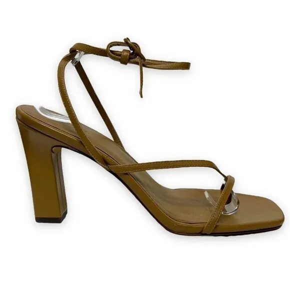 NEW Vince Qiana Strappy Sandals Heeled Nude Tan Open Toe Size 9.5 EUR 39.5