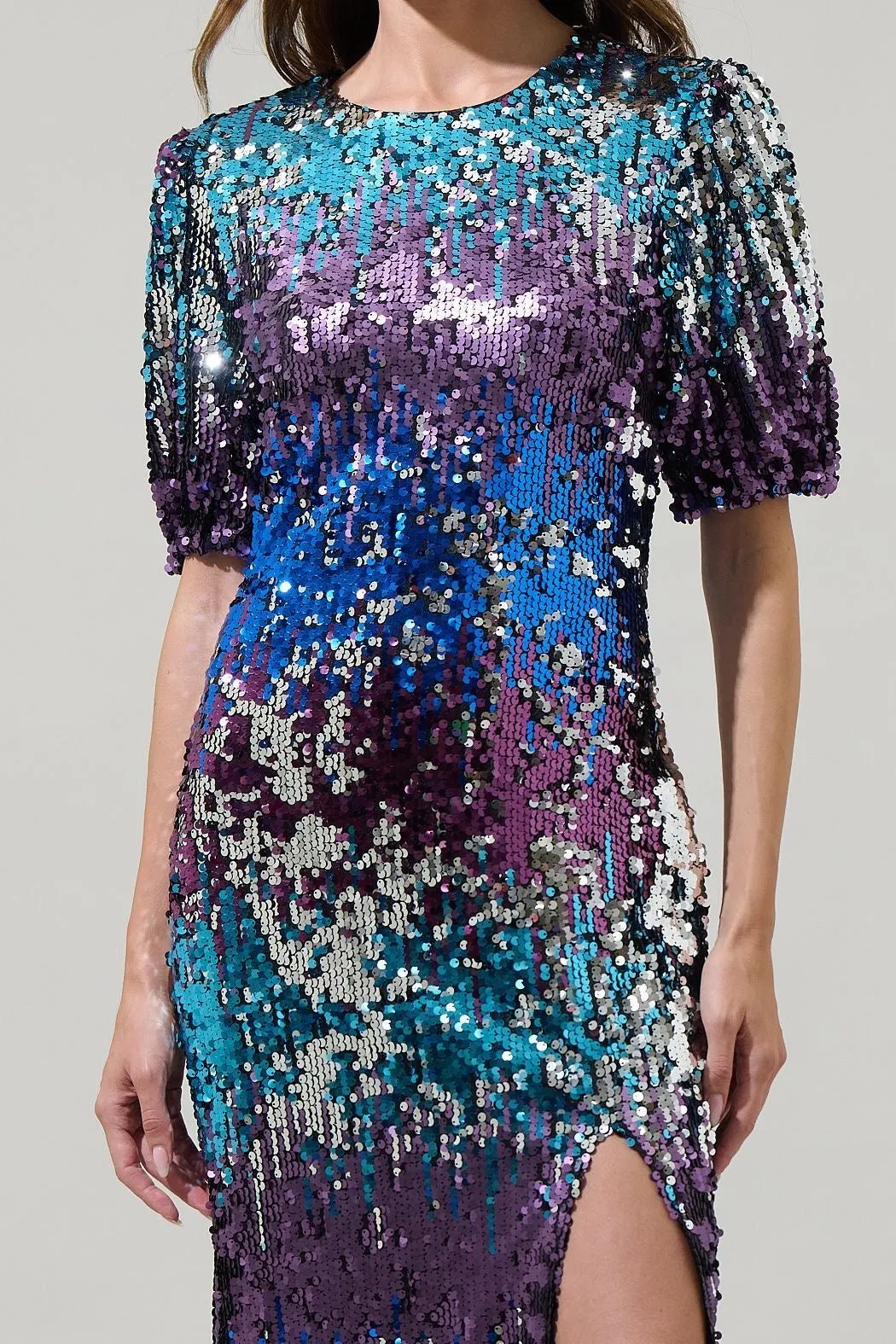 Night Sky Sequin Midi Dress