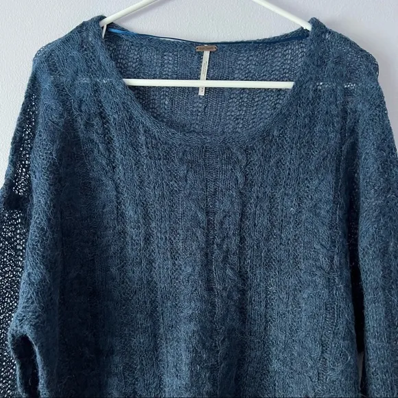 NWT Free People Angel Soft Alpaca Wool Pullover Blue Medium
