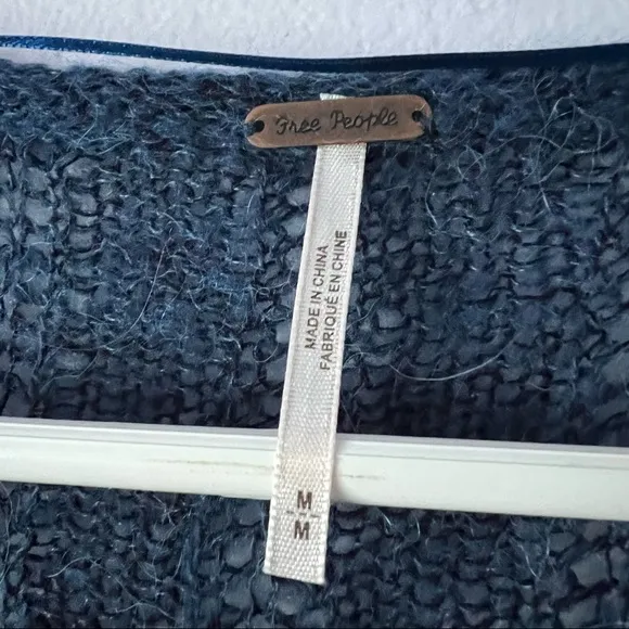 NWT Free People Angel Soft Alpaca Wool Pullover Blue Medium