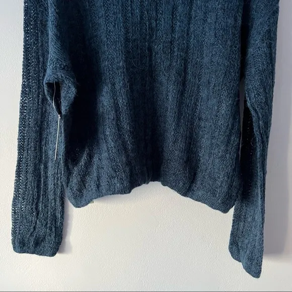 NWT Free People Angel Soft Alpaca Wool Pullover Blue Medium