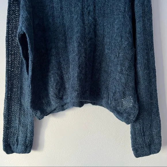 NWT Free People Angel Soft Alpaca Wool Pullover Blue Medium