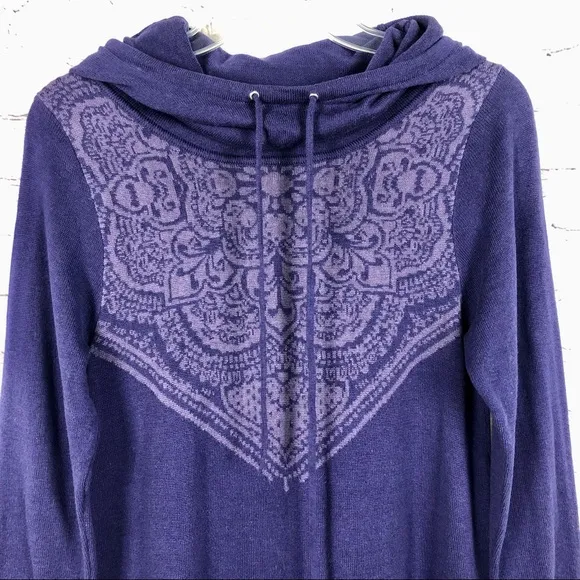 NWT prAna Coco Hooded Sweater Dress Purple Sz M
