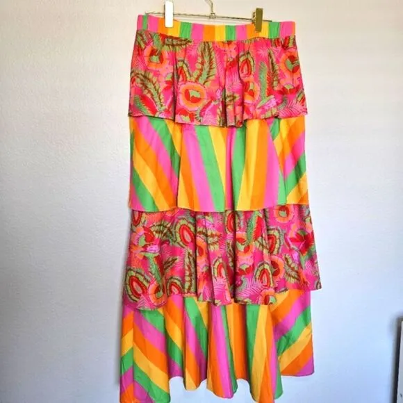 NWT Show Me Your Mumu | Full Swing Skirt Colorful Tiered Long Maxi, Women's XXL