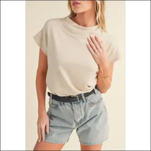 Oatmeal Short Sleeve Chic : Needful Things' Goddess Top 👑