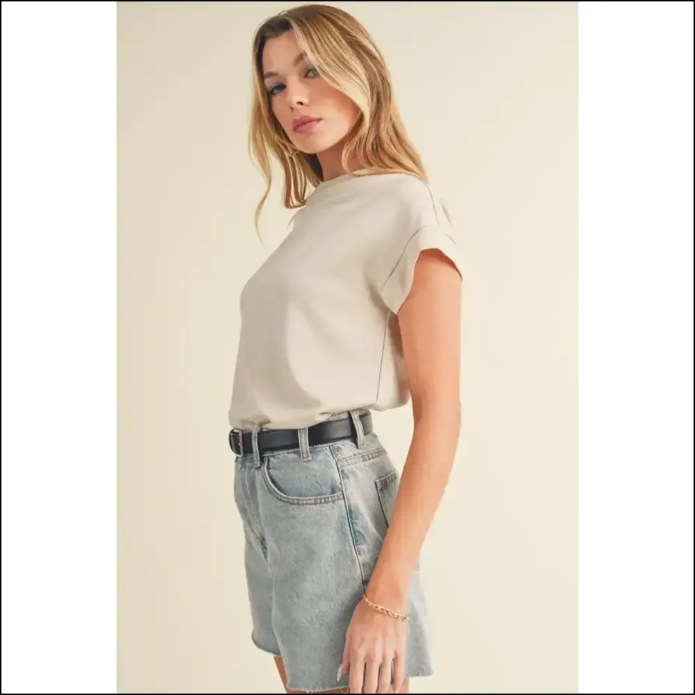 Oatmeal Short Sleeve Chic : Needful Things' Goddess Top 👑