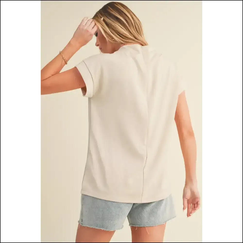 Oatmeal Short Sleeve Chic : Needful Things' Goddess Top 👑