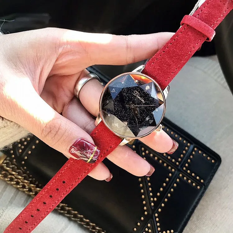 Octagonal Mirror Starry Sky Dial Women's Watch