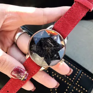 Octagonal Mirror Starry Sky Dial Women's Watch