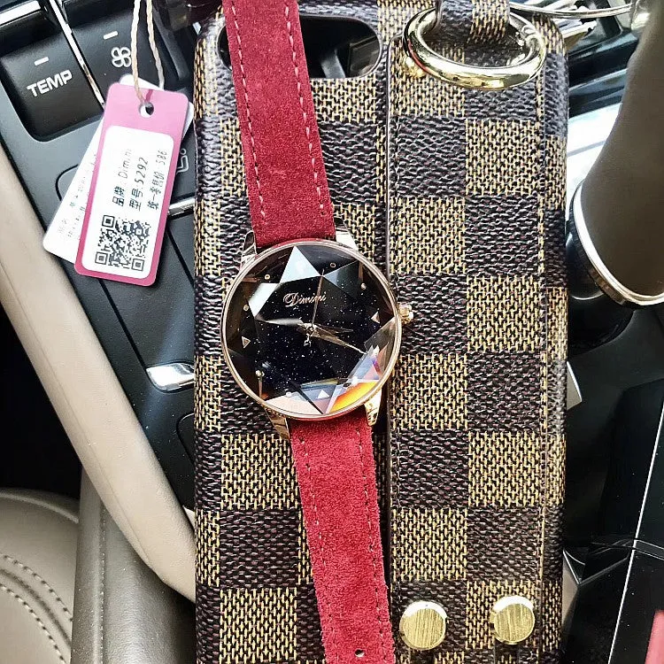 Octagonal Mirror Starry Sky Dial Women's Watch