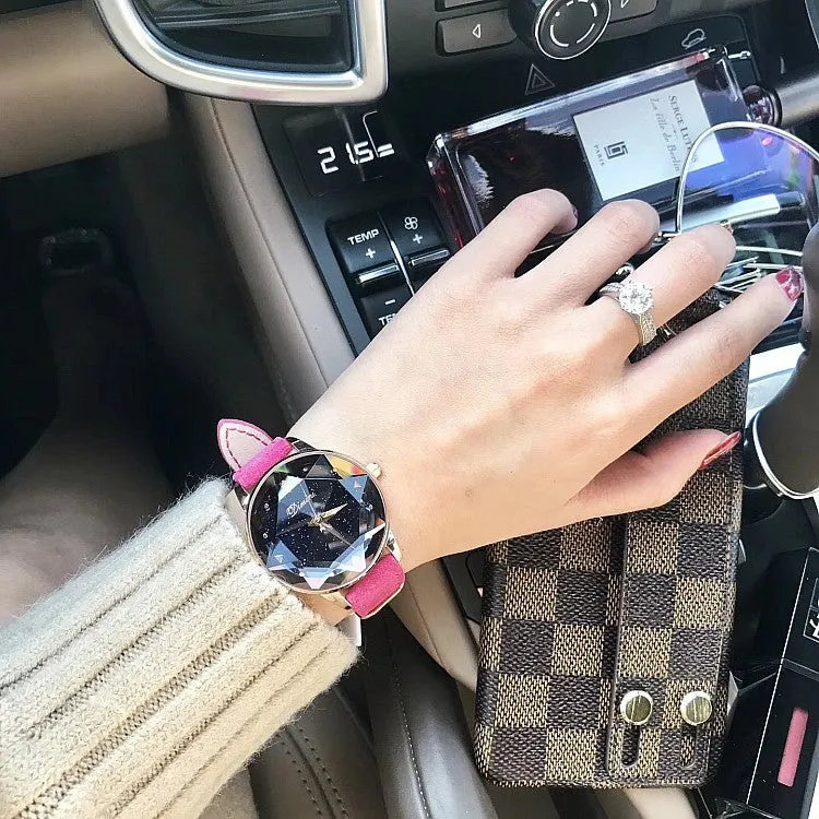 Octagonal Mirror Starry Sky Dial Women's Watch