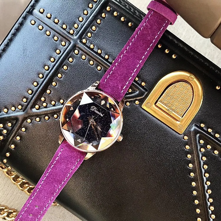 Octagonal Mirror Starry Sky Dial Women's Watch