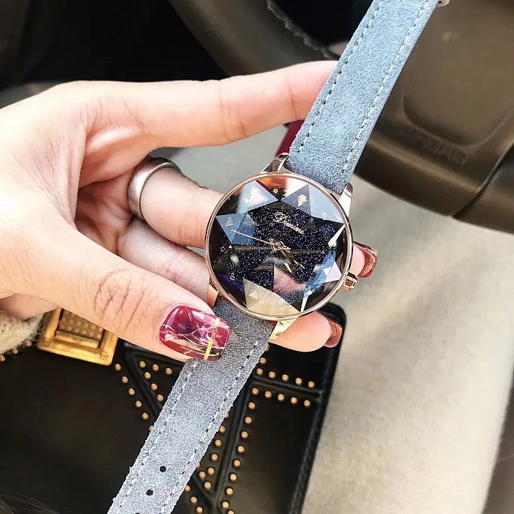 Octagonal Mirror Starry Sky Dial Women's Watch
