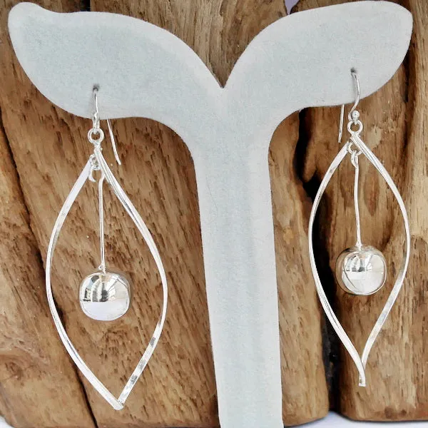 One Pair Sterling Silver Twist Dangle Earrings