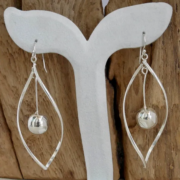 One Pair Sterling Silver Twist Dangle Earrings