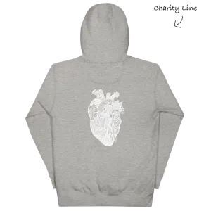 Paper Cut Heart Women's Grey Hoodie