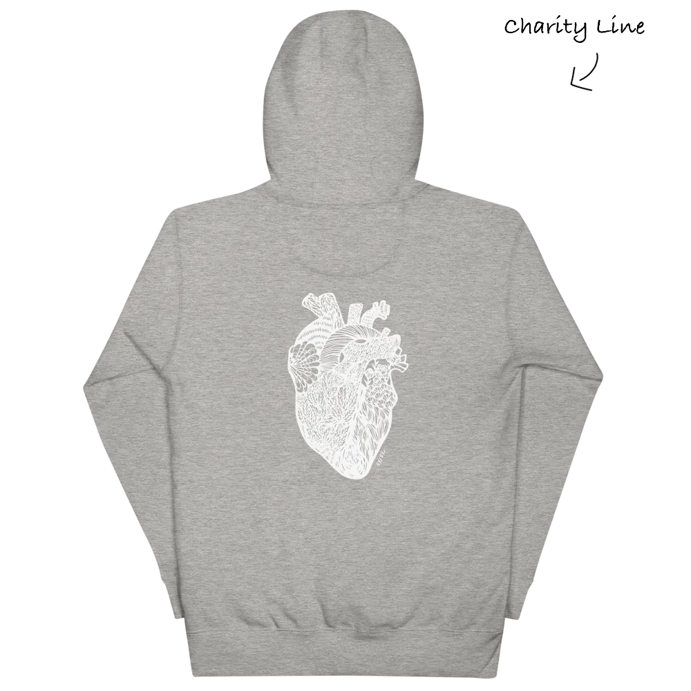 Paper Cut Heart Women's Grey Hoodie