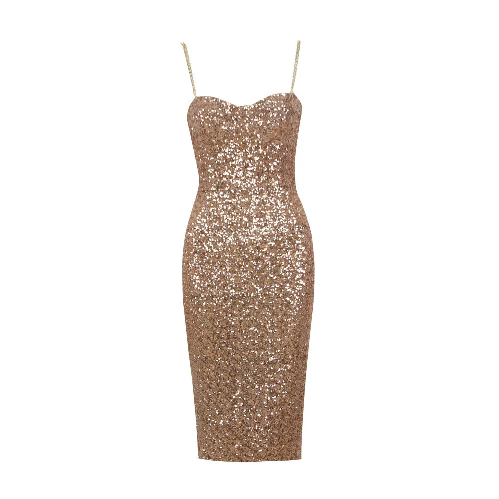Paula® | Shiny midi dress with zip