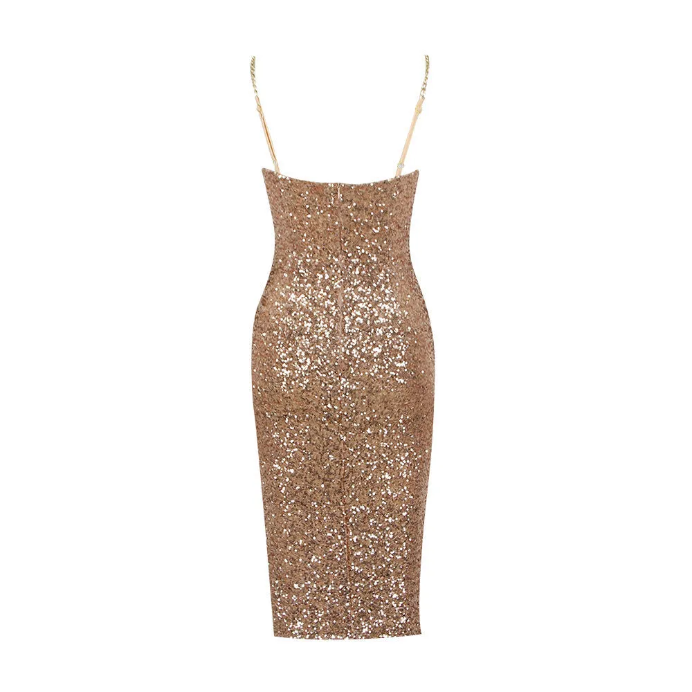 Paula® | Shiny midi dress with zip