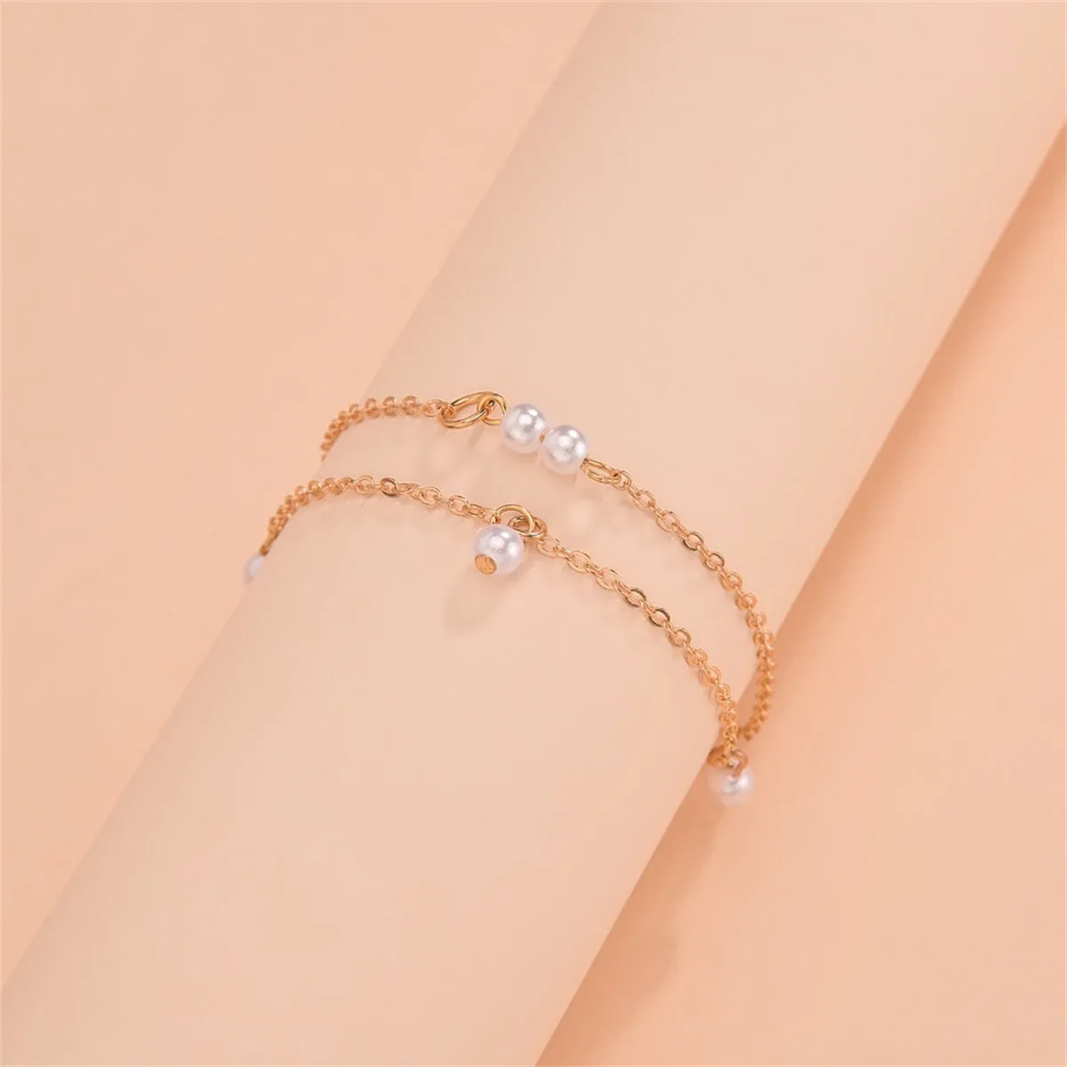 Pearl & 18K Gold-Plated Layered Bracelet
