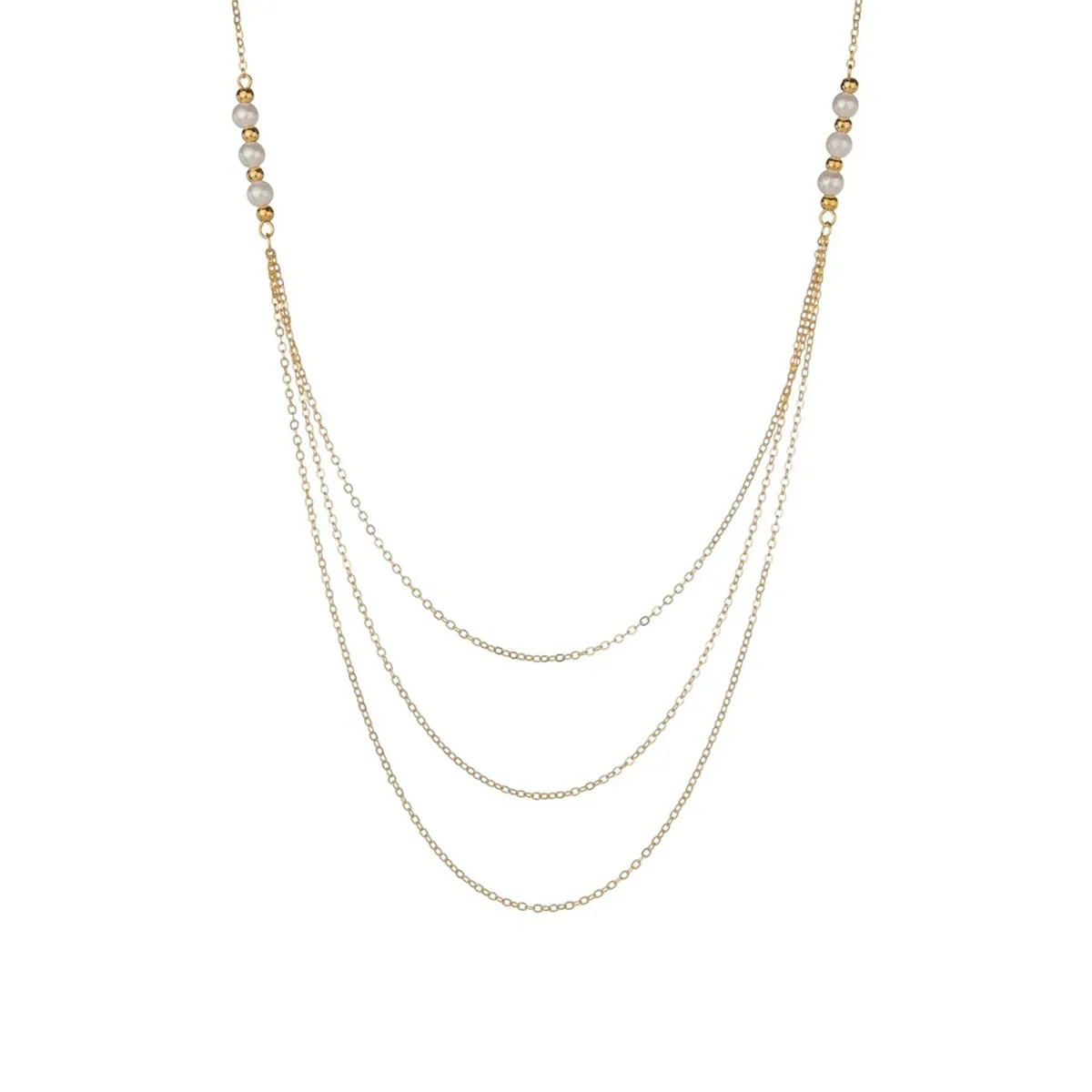 Pearl & 18K Gold-Plated Layered Necklace