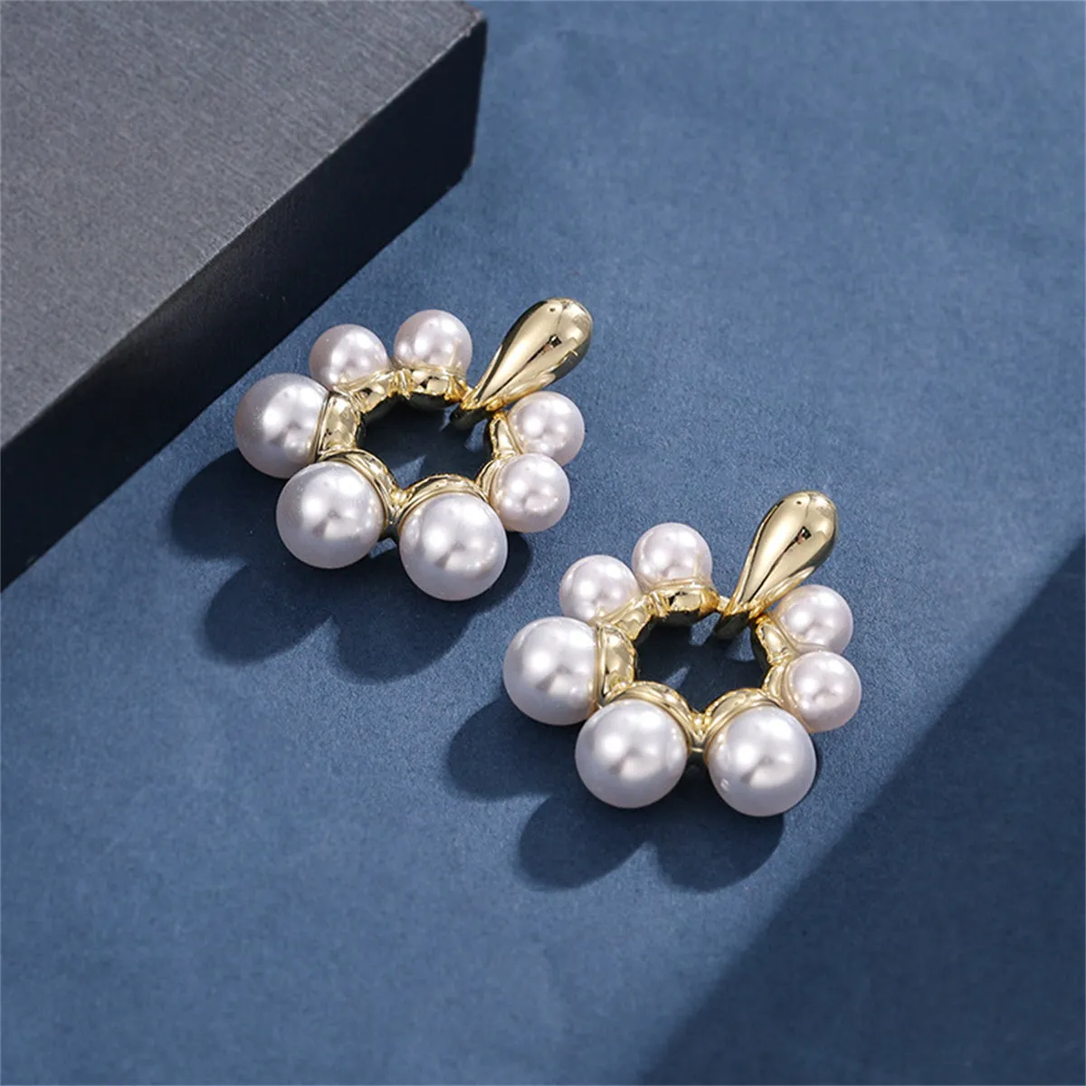 Pearl & 18K Gold-Plated Open Circle Drop Earrings