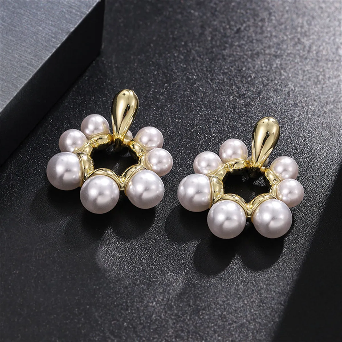 Pearl & 18K Gold-Plated Open Circle Drop Earrings