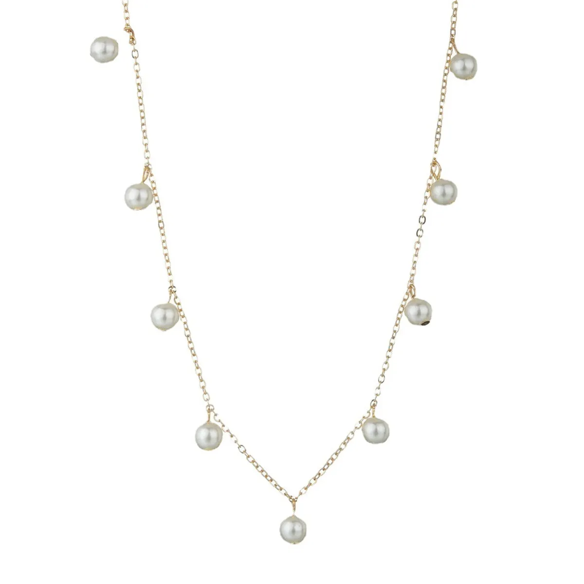Pearl & 18K Gold-Plated Station Necklace