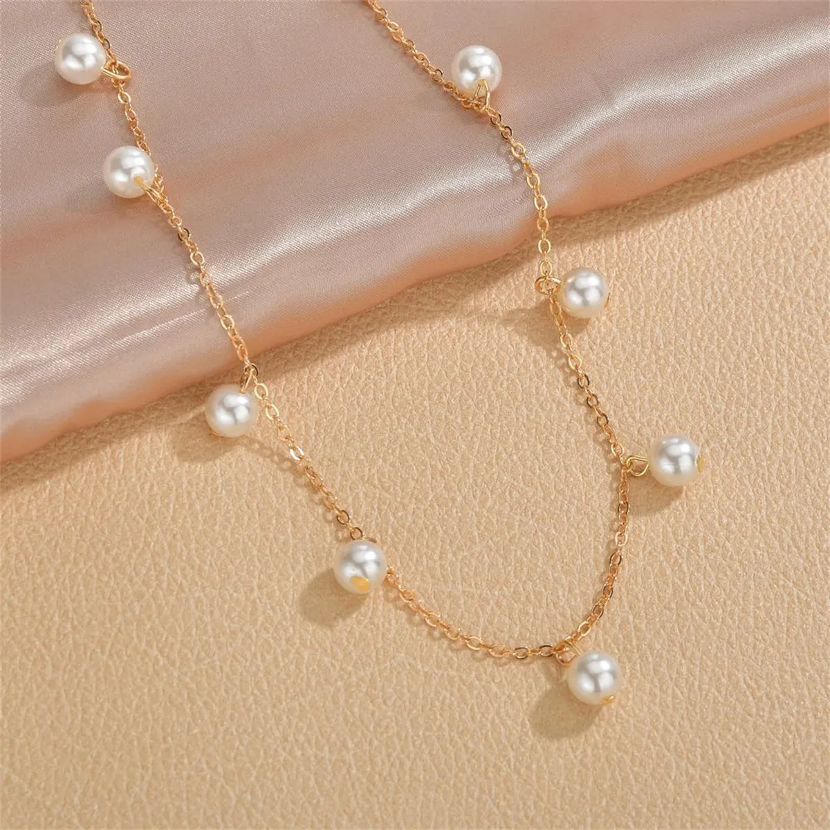 Pearl & 18K Gold-Plated Station Necklace