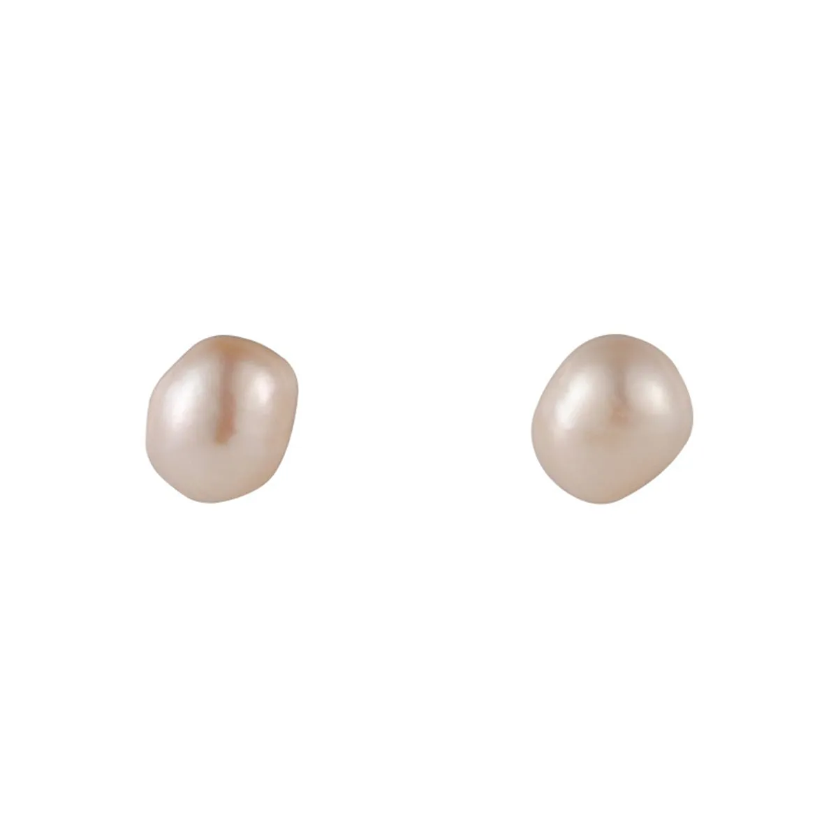 Pearl & 18K Gold-Plated Stud Earrings