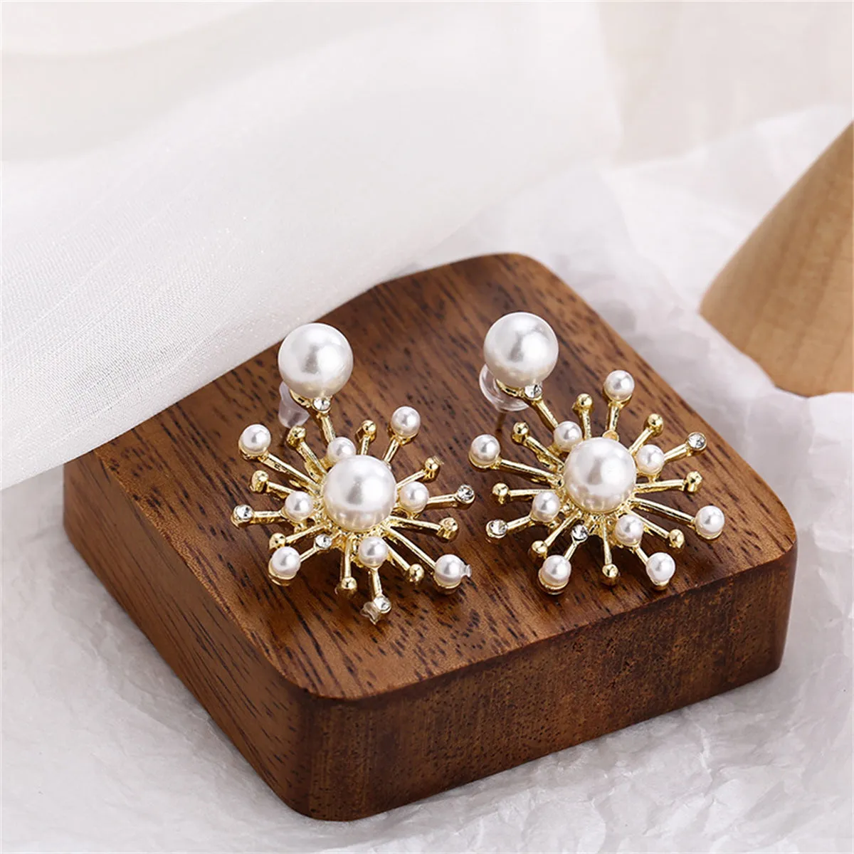 Pearl & Cubic Zirconia 18K Gold-Plated Firework Dangle Earrings