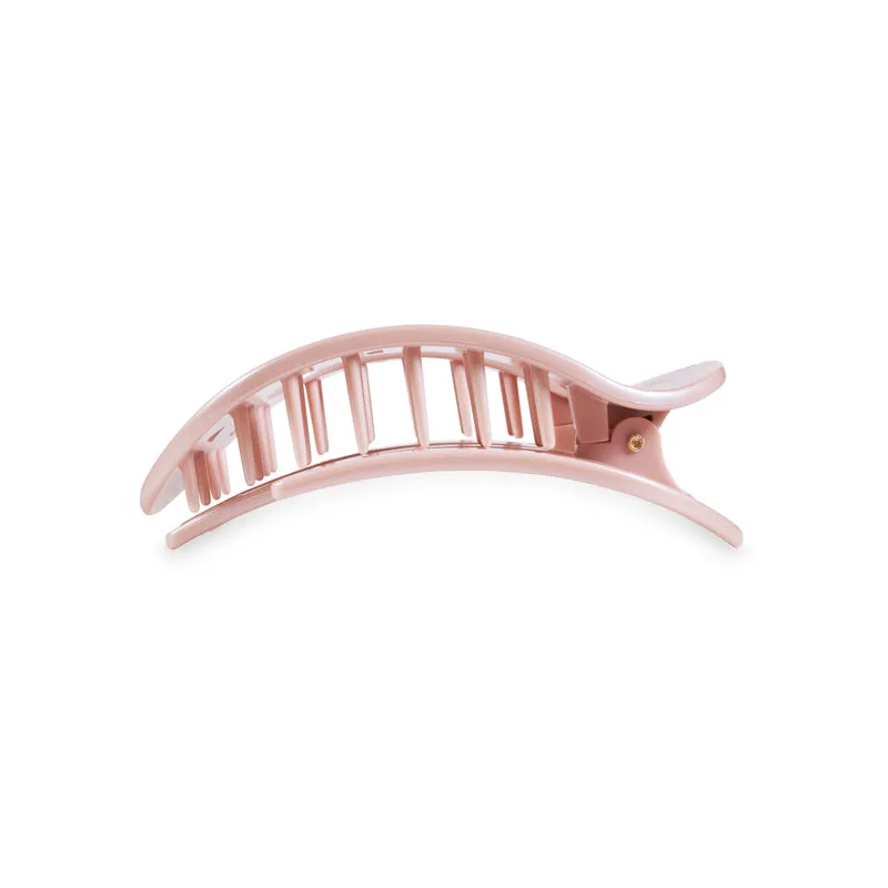 Pearly Pink Large Flat Oval Hair Clip