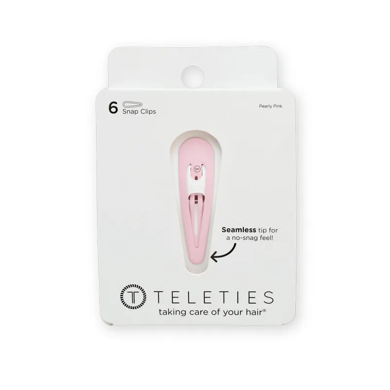Pearly Pink Snap Clip 6 Pack