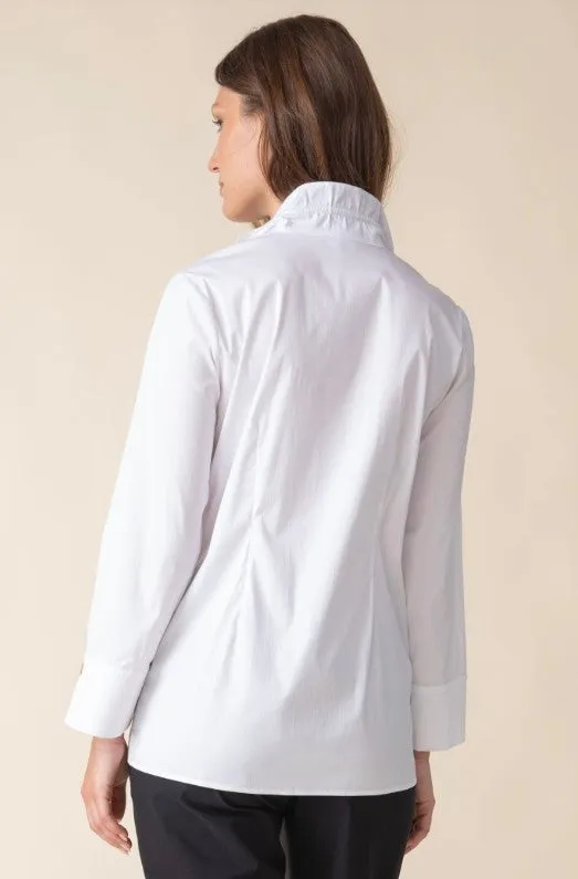 Perfect Travel Sculpted Collar Shirt - White