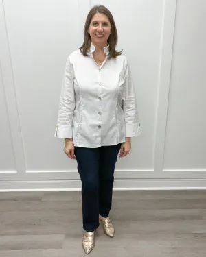 Perfect Travel Sculpted Collar Shirt - White