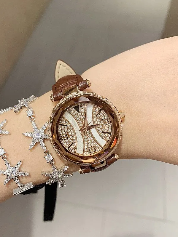 Personality Shell Dial Leather Belt Women's Watch