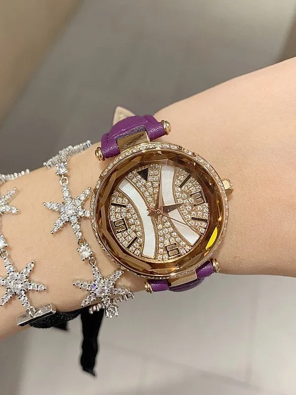 Personality Shell Dial Leather Belt Women's Watch