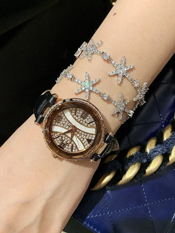 Personality Shell Dial Leather Belt Women's Watch