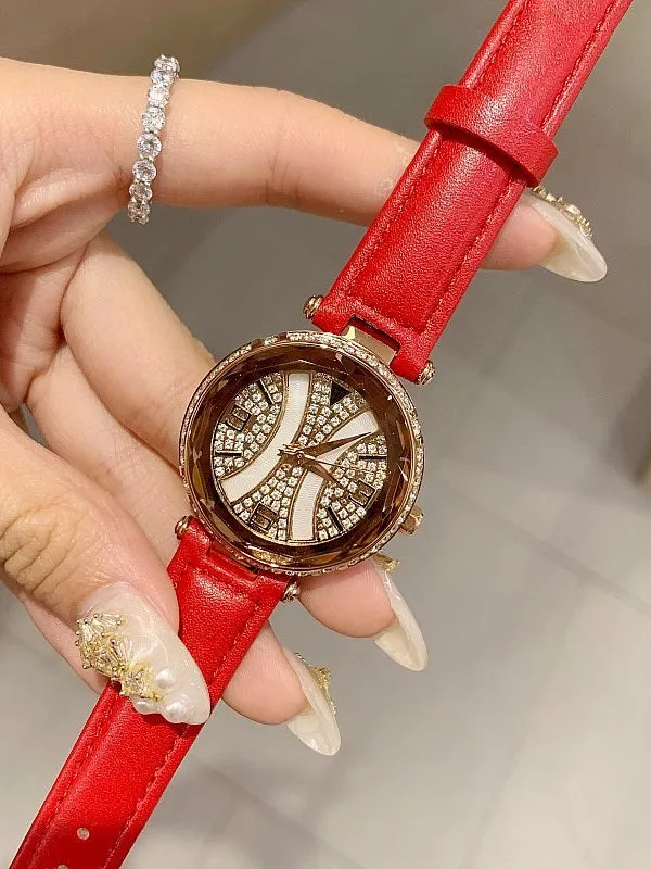 Personality Shell Dial Leather Belt Women's Watch