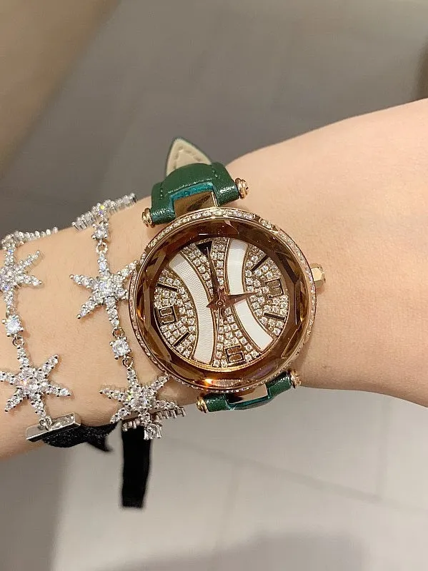 Personality Shell Dial Leather Belt Women's Watch