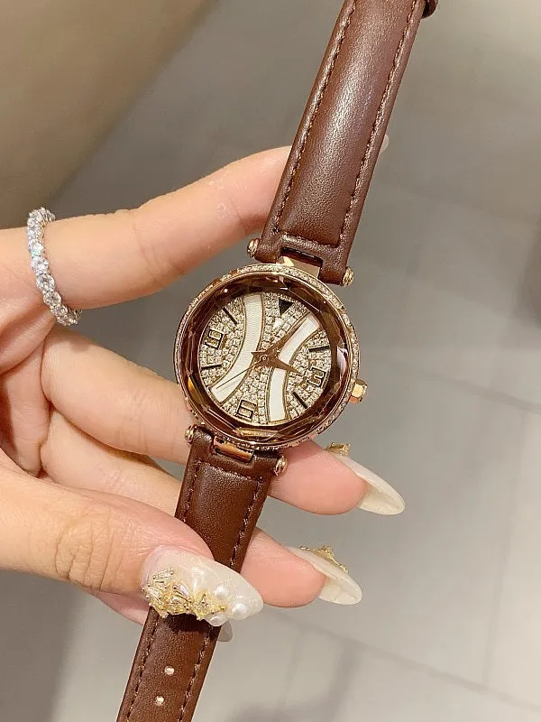 Personality Shell Dial Leather Belt Women's Watch