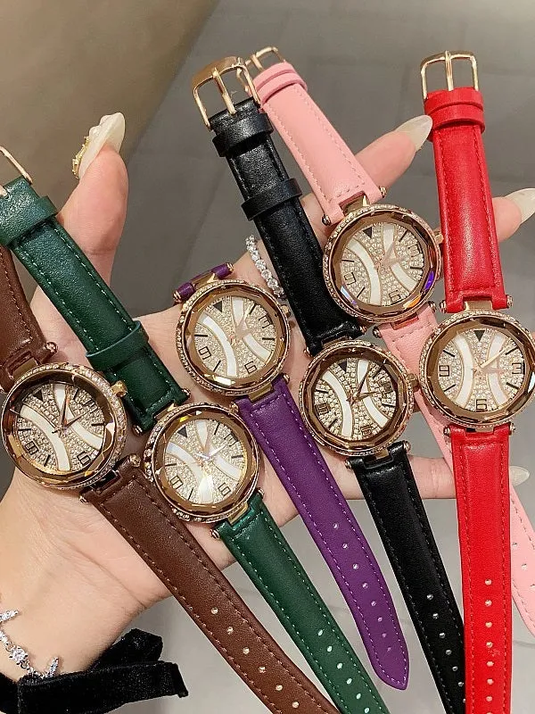 Personality Shell Dial Leather Belt Women's Watch