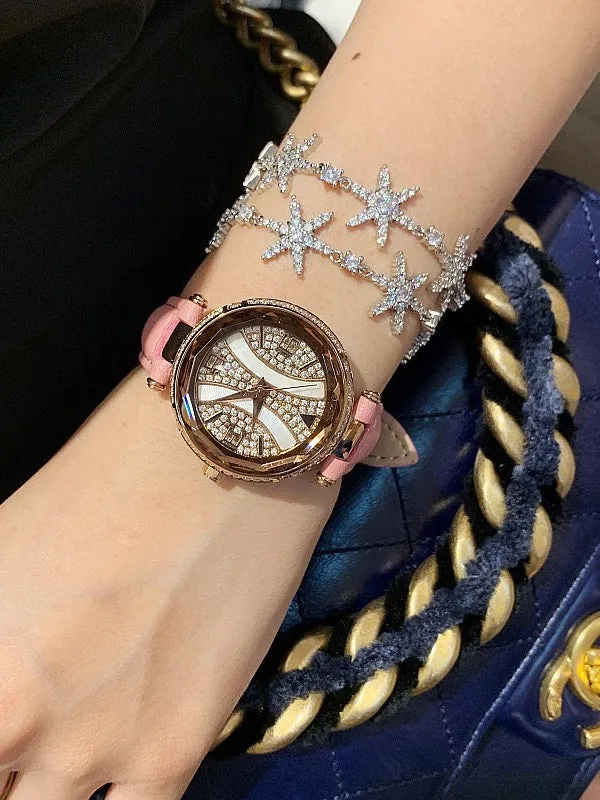 Personality Shell Dial Leather Belt Women's Watch