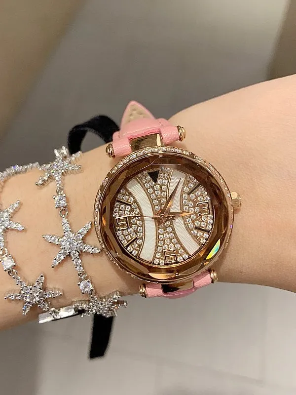 Personality Shell Dial Leather Belt Women's Watch