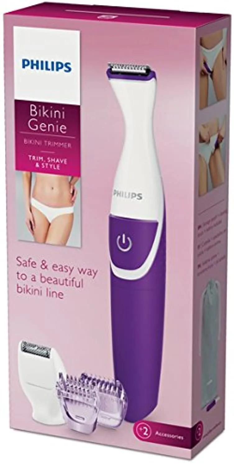 Philips Beauty BikiniGenie, Cordless Bikini Trimmer for Women, Showerproof Hair Removal, BRT383/50