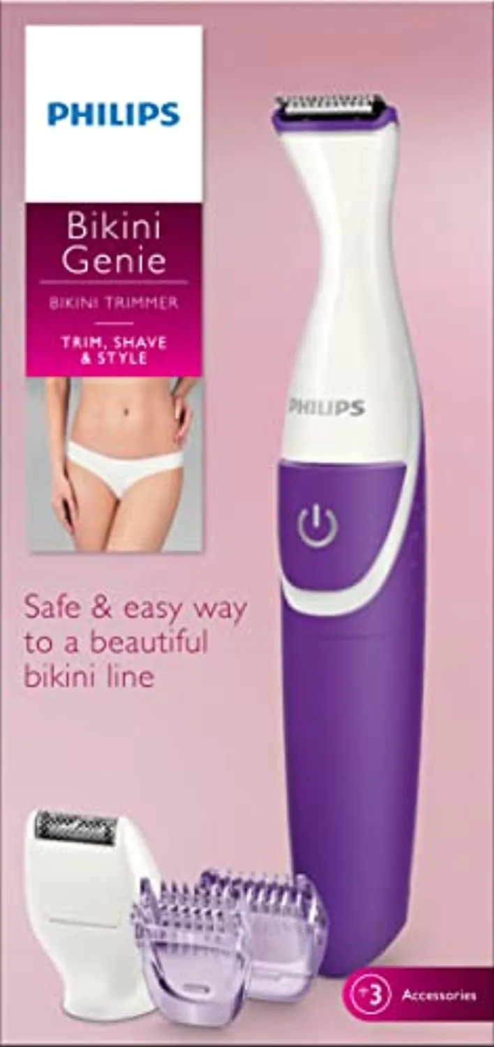 Philips Beauty BikiniGenie, Cordless Bikini Trimmer for Women, Showerproof Hair Removal, BRT383/50