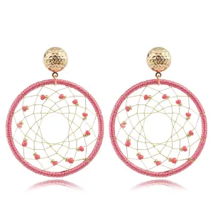 Pink Polyster & Howlite 18K Gold-Plated Web Drop Earrings