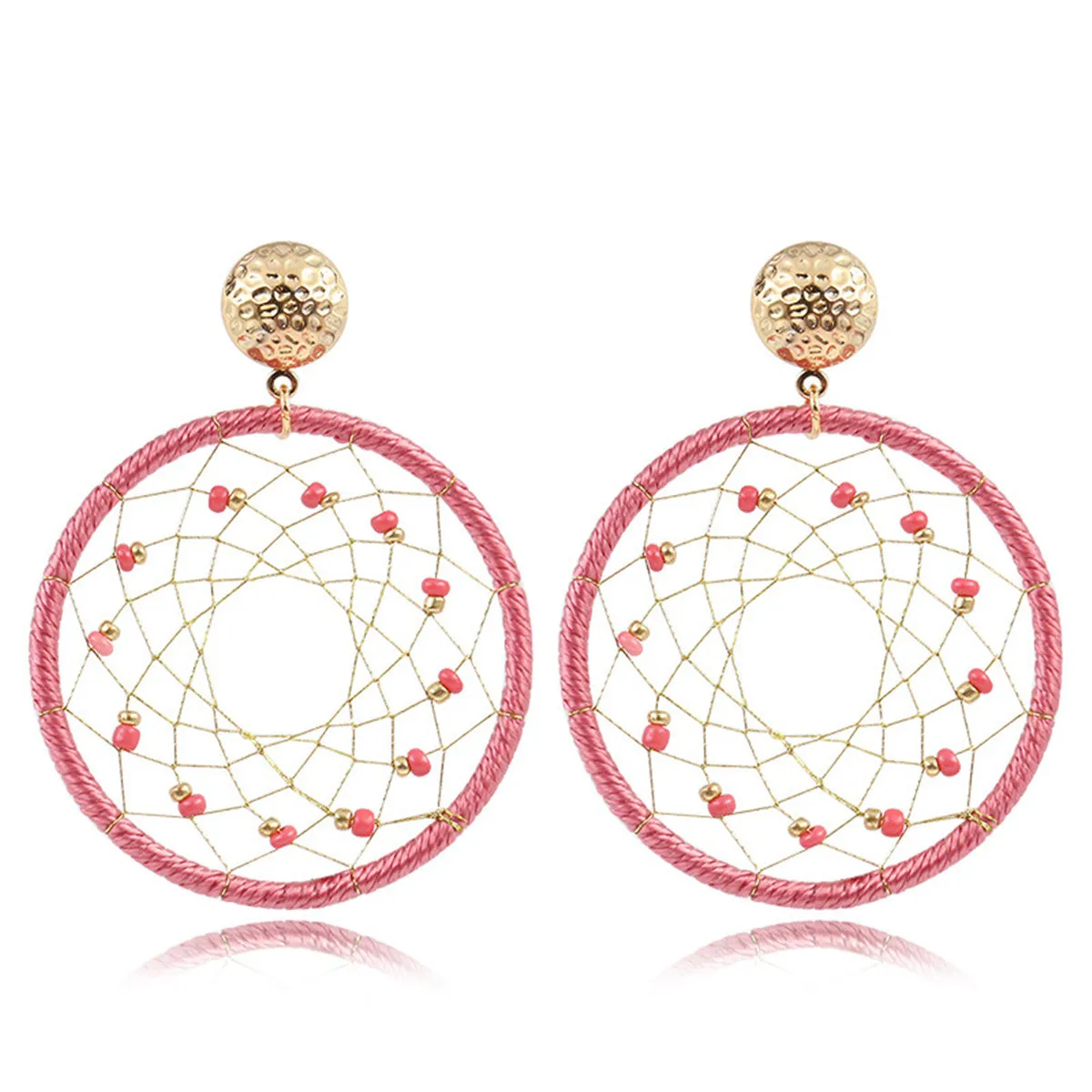 Pink Polyster & Howlite 18K Gold-Plated Web Drop Earrings
