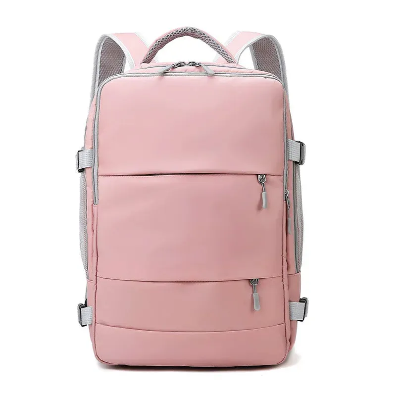 Pink Women's Travel Backpack with Anti-Theft Features
