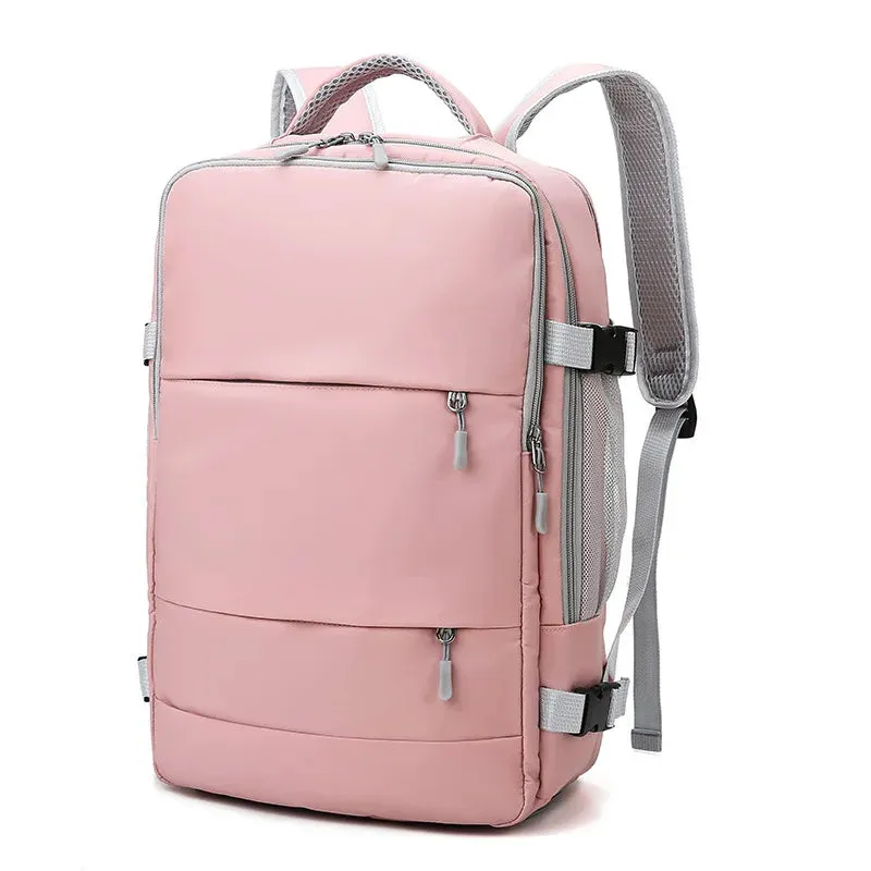 Pink Women's Travel Backpack with Anti-Theft Features